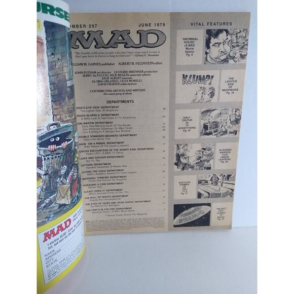 Mad Magazine #207 Comic Book June 1979 Animal House Project UFO Spoof Parodys - Picture 2 of 5